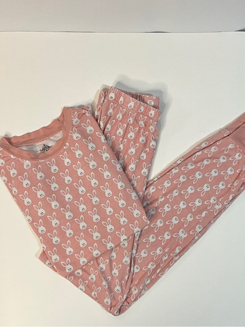 Belle Cher Bamboo Viscose Bunny Pajamas Kids Pink 95% Bamboo Soft Stretch Sz 7/8